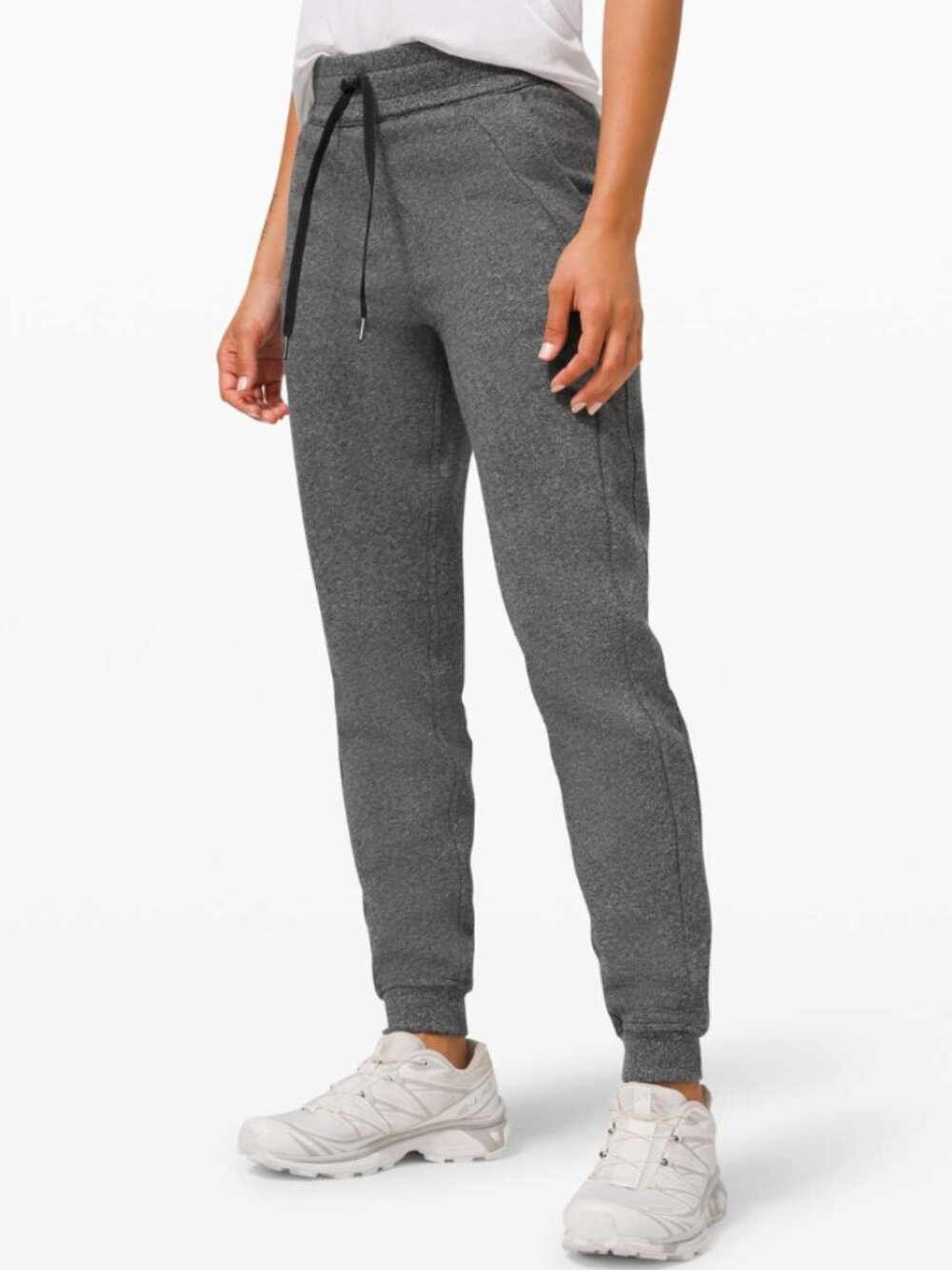 Lululemon Scuba Jogger Sweat Pants Heathered Speckled Black Gray Women's 4